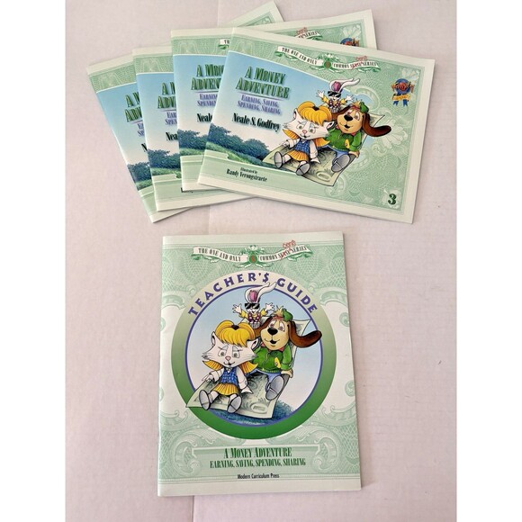 A MONEY ADVENTURE ~ Small Group Set (4) & Teacher's Edition Money Lessons Games - Picture 1 of 6